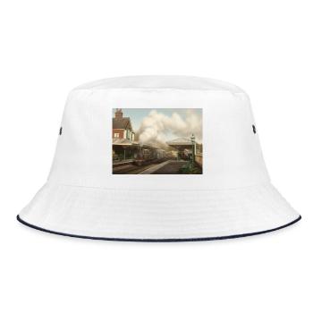Dampf-Ära Kingscote - Bucket Hat - Weiß/Navy - Vorne
