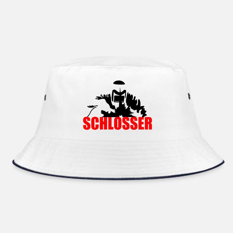 Schlosser - Bucket Hat - Weiß/Navy