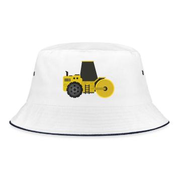 Road roller - Bucket Hat - white/navy - Front