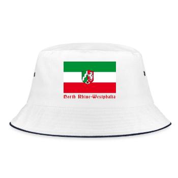 NRW Flag with coat of arms - Bucket Hat - white/navy - Front