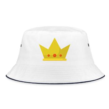 Krone - Bucket Hat - Weiß/Navy - Vorne