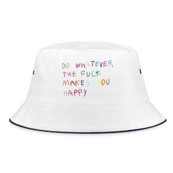 Do what makes you happy - Bucket Hat - white/navy - Front
