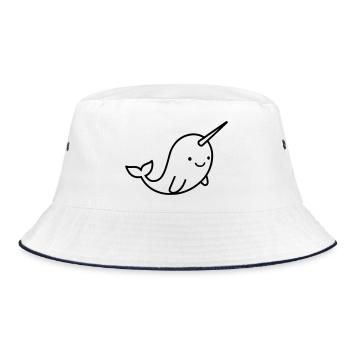 narwhal - Bucket Hat - white/navy - Front