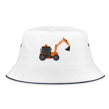 Bagger - Bucket Hat - Weiß/Navy - Vorne