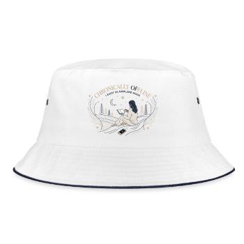 Chronically Offline - Bucket Hat - Weiß/Navy - Vorne