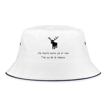 Lustiges Weihnachtsmann-Geschenk – Idee Weihnachtshumor - Bucket Hat - Weiß/Navy - Vorne
