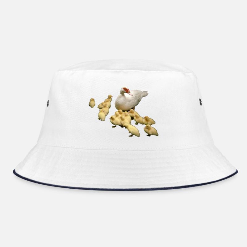 Flying duck with chicks Bucket Hat