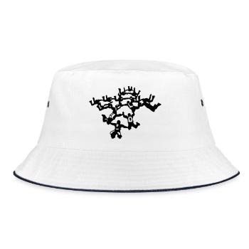 Parachuting - Bucket Hat - white/navy - Front