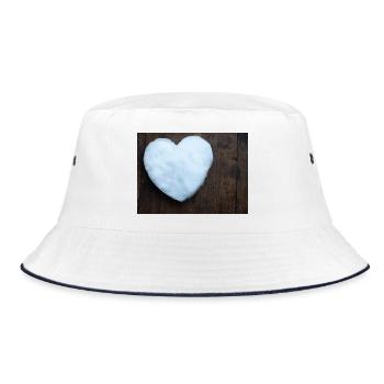 Herz aus Schnee - Bucket Hat - Weiß/Navy - Vorne