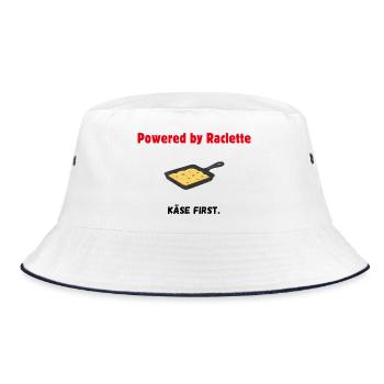 Raclette Liebe - Käse first - powered by Raclette - Bucket Hat - Weiß/Navy - Vorne