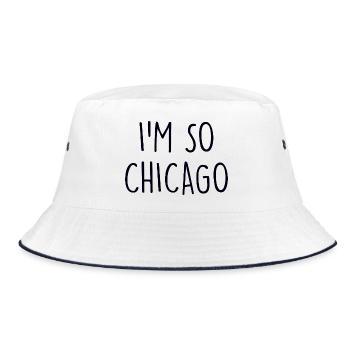 Chicago - Bucket Hat - Weiß/Navy - Vorne