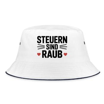 Taxes Are Robbery - Funny Tax Meme - Bucket Hat - white/navy - Front