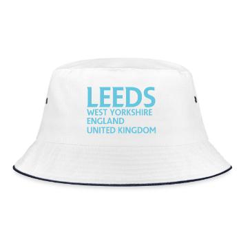 Leeds – England Lyrics Design - Bucket Hat - white/navy - Front