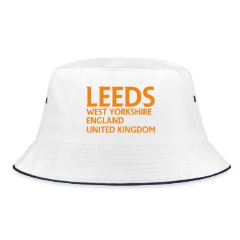 Leeds – England Lyrics Design - Bucket Hat - white/navy - Front