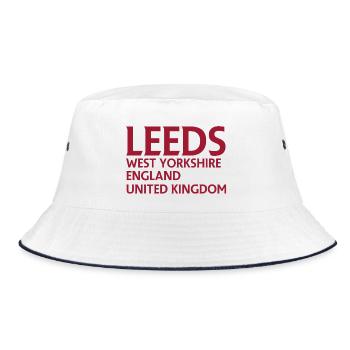 Leeds – England Lyrics Design - Bucket Hat - white/navy - Front