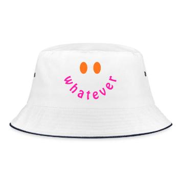 Whatever Smile - Funny Y2K Statement Design - Bucket Hat - white/navy - Front