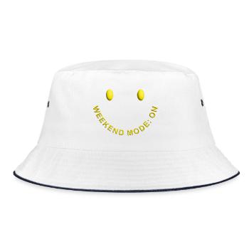 Weekend Mode ON Good Mood Smile - Bucket Hat - white/navy - Front