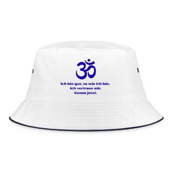 Om Symbol Self-Confidence Now - Bucket Hat - white/navy - Front