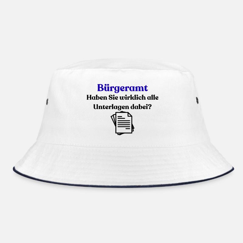 Bürgeramt Blau Typografie Shirt Bucket Hat