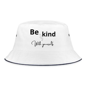 Minimalistische helle Sternbilder - Bucket Hat - Weiß/Navy - Vorne