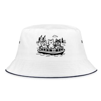 Harbour Cats Dogs Harbour Cruise Hamburg - Bucket Hat - white/navy - Front