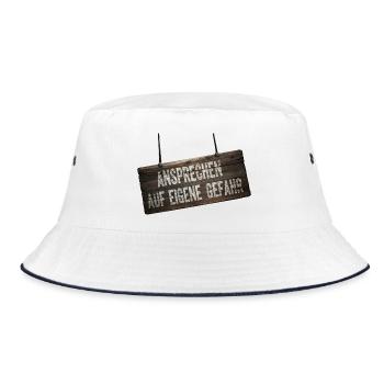 Address at Your Own Risk – Humor Shield - Bucket Hat - white/navy - Front