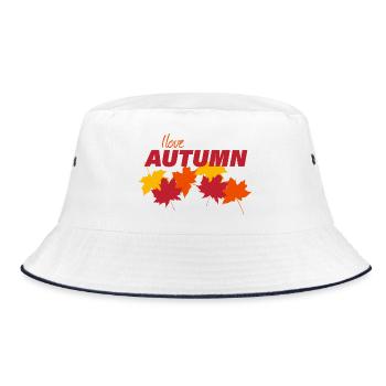 AUTUMN - Bucket Hat - Weiß/Navy - Vorne