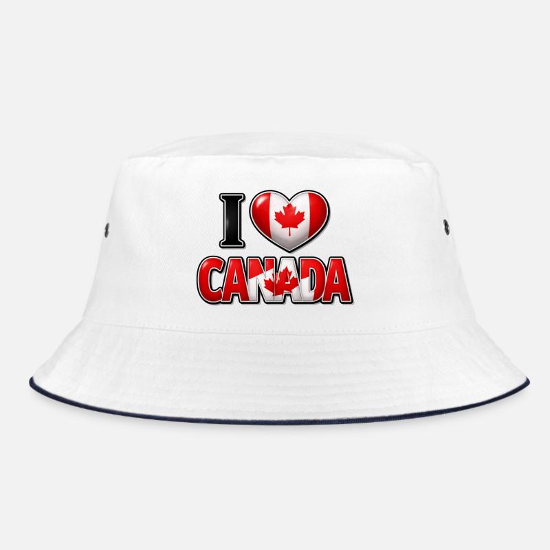 I Love Canada – Heart with Maple Leaf Bucket Hat