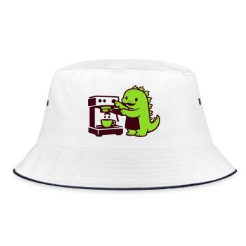 Cute Coffee Dragon - Bucket Hat - white/navy - Front