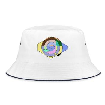 Spiral Color Fun Geometry - Bucket Hat - white/navy - Front