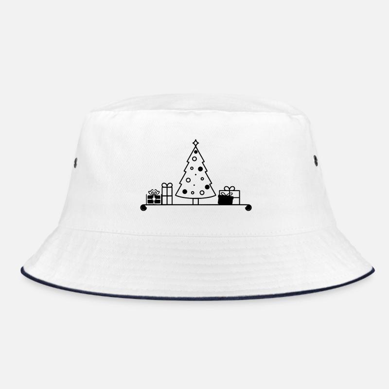 Weihnachtsbaum auf Regal mit Geschenken Bucket Hat
