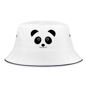 Panda face - Bucket Hat - white/navy - Front