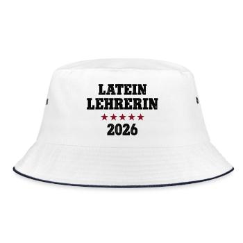 Latin Teacher 2026 Occupation Study Latin Teacher Training - Bucket Hat - white/navy - Front