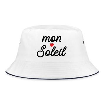 Mein Sonnenherz im Skript - Bucket Hat - Weiß/Navy - Vorne