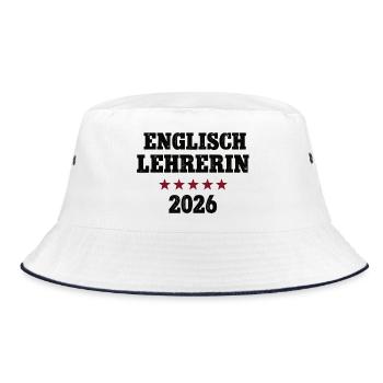 English Teacher 2026 Teacher Training Programme English Teacher - Bucket Hat - white/navy - Front