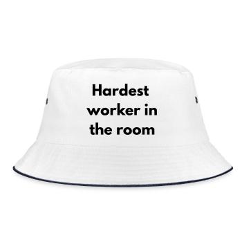 Der härteste Arbeiter im Raum - Bucket Hat - Weiß/Navy - Vorne