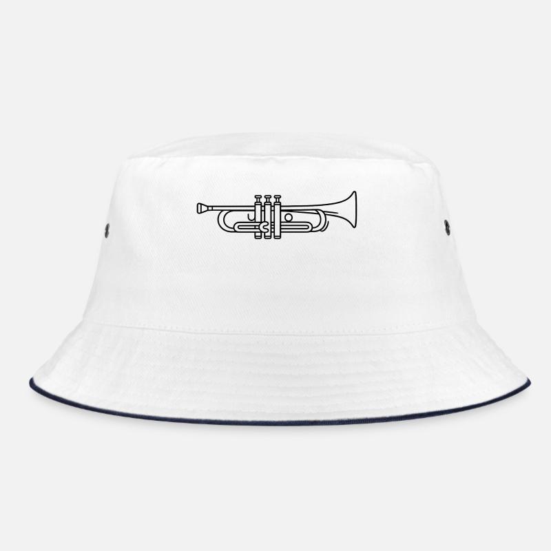 Minimalistische Trompete Line Art Bucket Hat