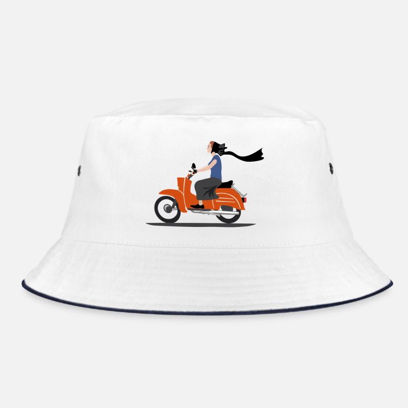 SERBSKA HOLCA MOPED - Bucket Hat - Weiß/Navy