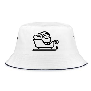 Santa's Schlitten - Bucket Hat - Weiß/Navy - Vorne