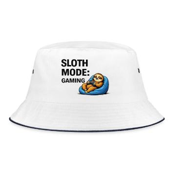 Sloth Mode Gaming - Bucket Hat - white/navy - Front