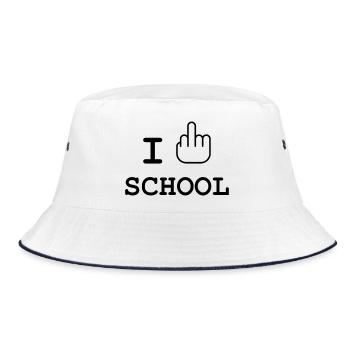Genug von School: The Rebel Design! - Bucket Hat - Weiß/Navy - Vorne