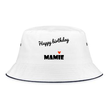 HAPPY BIRTHDAY. GRANNY. MAMMA. GRANDMOTHER. PARTY - Bucket Hat - white/navy - Front