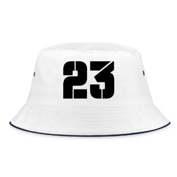 23 - Bucket Hat - Weiß/Navy - Vorne