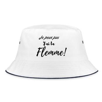 Je peux pas j'ai l'a flemme - Bob - blanc/marine - Devant