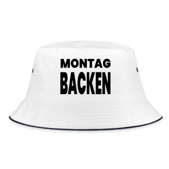 Backen - Bucket Hat - Weiß/Navy - Vorne
