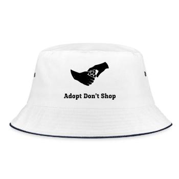 Adopt Dont Shop Pfote Faust Check - Bucket Hat - Weiß/Navy - Vorne