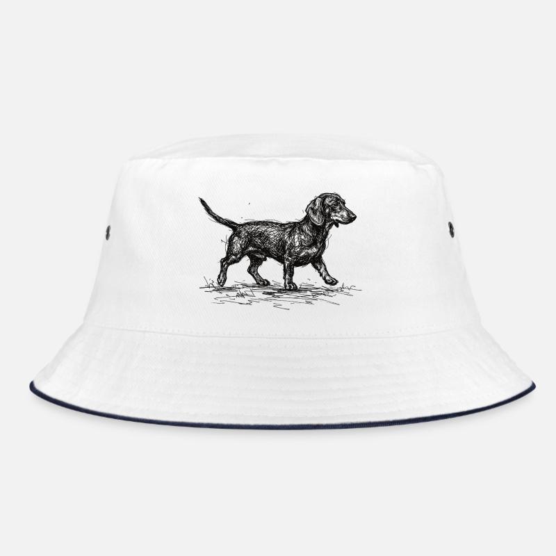 Dachshund Sketch – Minimalist Dog Design Bucket Hat