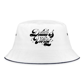 Delulu & Vibing - Bucket Hat - white/navy - Front