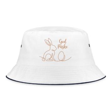 God Påske, Süßes Hasen Oster Shirt, Tasche, Hoodie - Bucket Hat - Weiß/Navy - Vorne