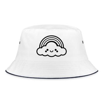 rainbow - Bucket Hat - white/navy - Front